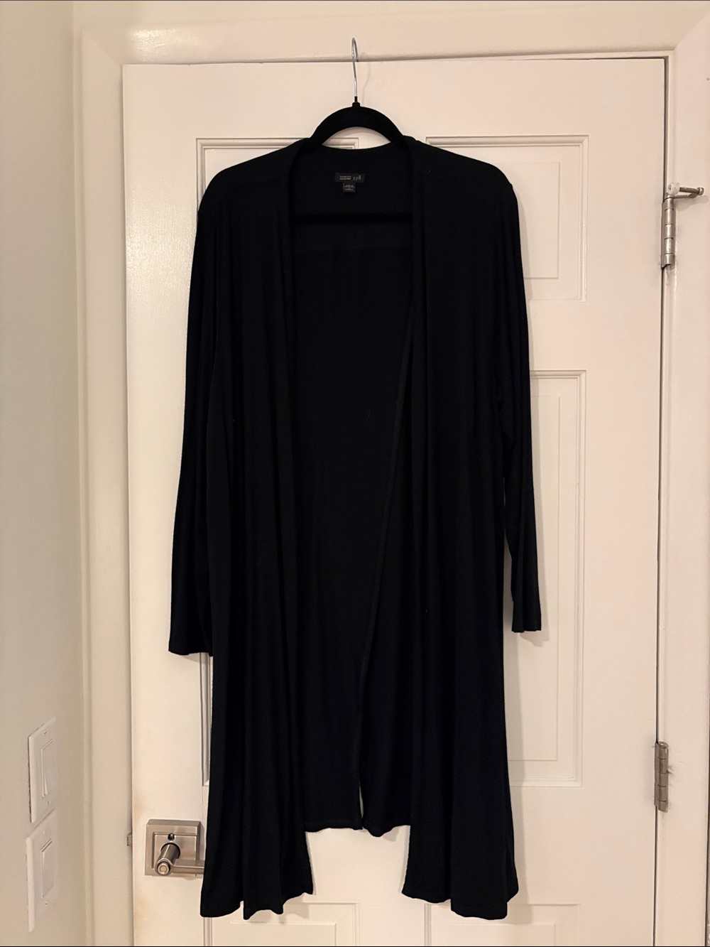 J. Jill Black Long Open-Front Jumpsuit Coverup